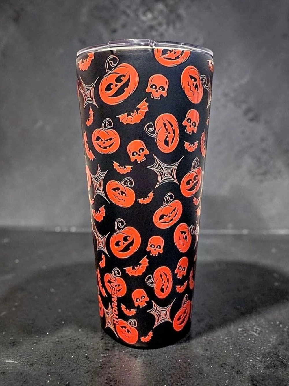 Hydrapeak Halloween Tumbler 20oz Jack-O-Lantern Pumpkin Skull Matte Black
